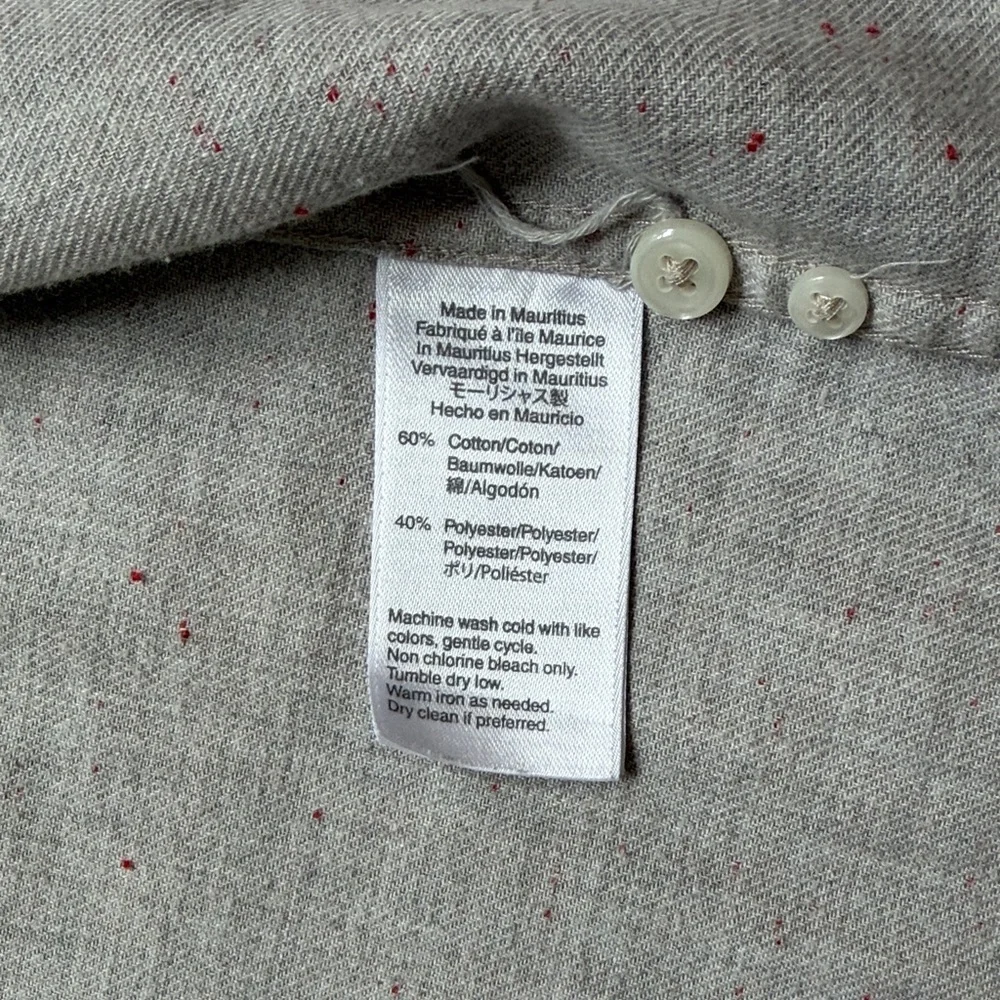 J. Crew Men's Light Gray Casual Button-Down Slim Shirt, Medium